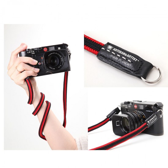 Artisan & Artist Black/Red Silk Camera Strap