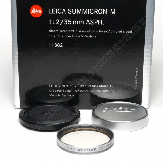 Leica Summicron 35mm f2 ASPH 6-Bit Chrome Boxed & Filter